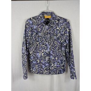 Vintage St. John Purple Paisley Blazer/Jacket Women's Size Petite/Small